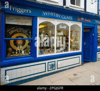 Whitby glass shop where they make lucky ducks Stock Photo