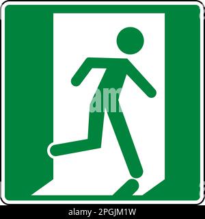 Emergency Exit Symbol (Right) Sign Stock Vector