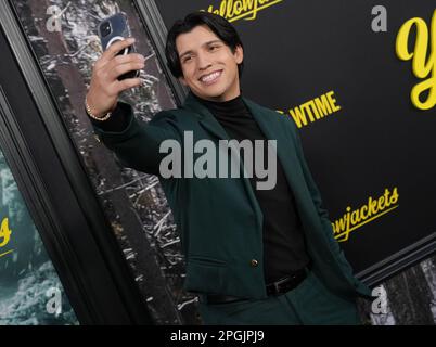 Kevin Alves arrives at the Showtime's YELLOWJACKETS Season 2 World Premiere held at the TCL Chinese Theatre in Hollywood, CA on Wednesday, March 22, 2023. (Photo By Sthanlee B. Mirador/Sipa USA) Stock Photo