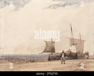 Beach Scene circa 1825 by  Richard Parkes Bonington Stock Photo