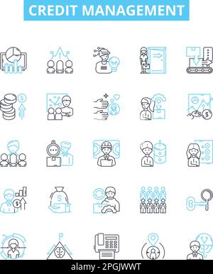 Bank reconciliation line icons collection. Discrepancy, Transaction ...