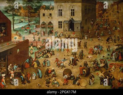 Children’s Games  1560  by  Pieter Bruegel the Elder Stock Photo