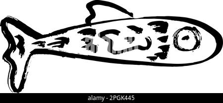 Artwork Dry Brush Ink Fish Print Stock Vector Image & Art - Alamy