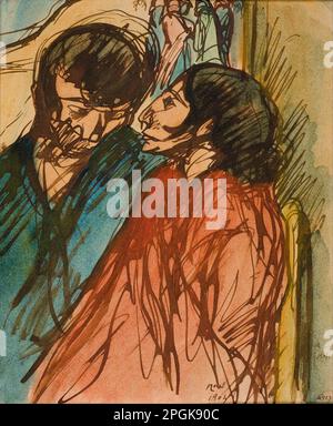 Gypsy Couple 1904 by  Isidre Nonell Stock Photo