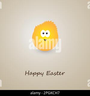 Happy Easter Card with Little Chicken Design Stock Vector