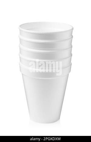 A Plain White Styrofoam Cup On White Background Stock Photo - Download  Image Now - Polystyrene, Cup, White Background - iStock