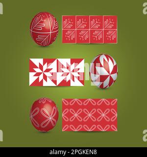 Easter Eggs and Ornamental Patterns Stock Vector