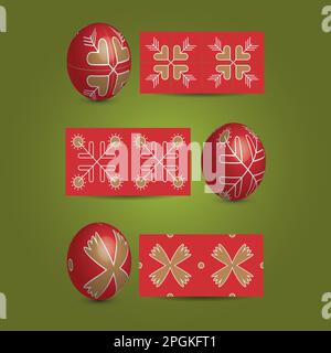 Easter Eggs and Ornamental Patterns Stock Vector