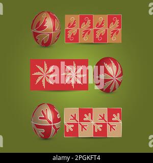 Easter Eggs and Ornamental Patterns Stock Vector