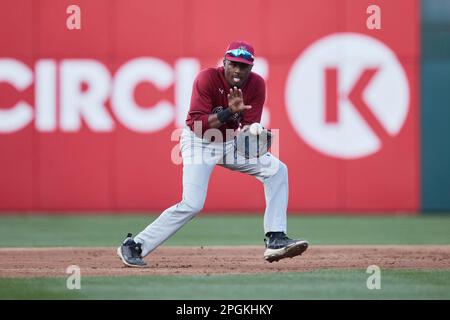 South Carolina Gamecocks third baseman Michael Braswell (7) on defense  against the Charlotte 49ers at Truist Field on March 21, 2023 in Charlotte,  North Carolina. (Brian Westerholt/Four Seam Images via AP Stock