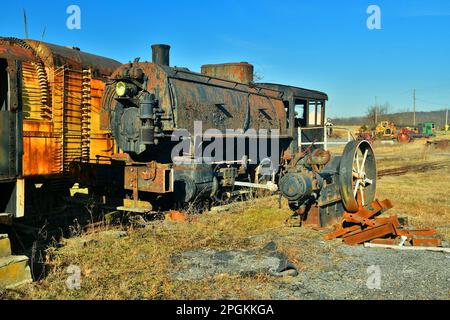 Collection of abandoned railroad rolling stock Stock Photo