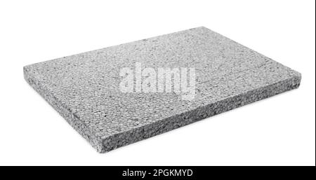 One grey styrofoam sheet isolated on white Stock Photo