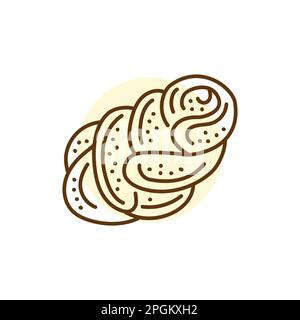 Hallah black line icon. Bakery. Pictogram for web page Stock Vector
