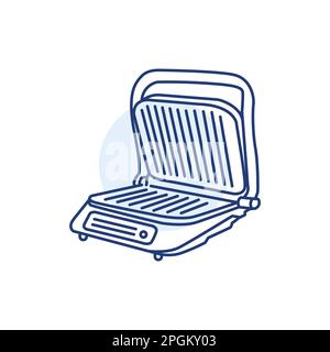 Electric grill color line icon. Kitchen device. Household appliance Stock Vector