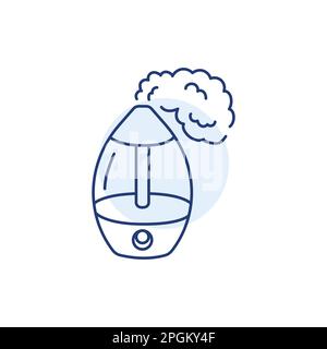 Humidifier with steam color line icon. Household appliance Stock Vector