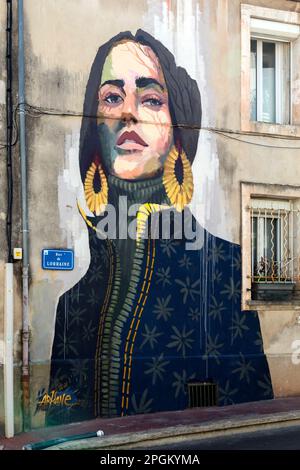 Street Art, fresco, rue de Lorraine, painted by the artist Arkane