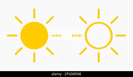 Sun icons. Flat design elements. Vector illustration. Stock Vector