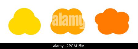Cloud shapes banners in orange and yellow colors. Flat design elements. Vector illustration. Stock Vector