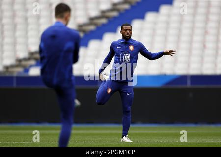 SAINT-DENIS - Georginio Wijnaldum during the training session ahead of the European Championship qualifying match against France at Stade de France on March 23, 2023 in Saint-Denis, France. ANP MAURICE VAN STONE Stock Photo