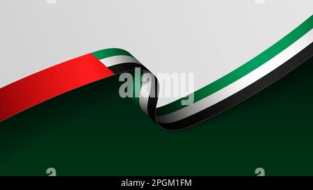 EAU ribbon flag background. Element of impact for the use you want to make of it. Stock Vector