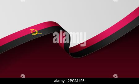 Angola ribbon flag background. Element of impact for the use you want to make of it. Stock Vector