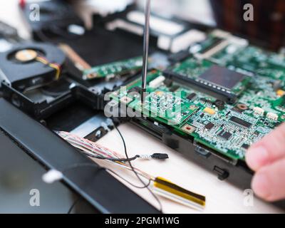 engineer laptop technology science development Stock Photo