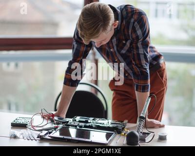 computer engineer laptop science technology design Stock Photo