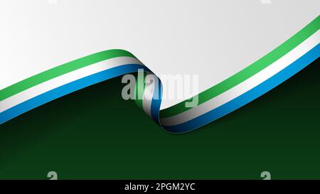 Sierra Leone ribbon flag background. Element of impact for the use you want to make of it. Stock Vector