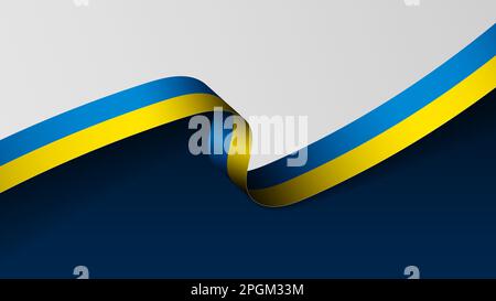 Ukraine ribbon flag background. Element of impact for the use you want to make of it. Stock Vector