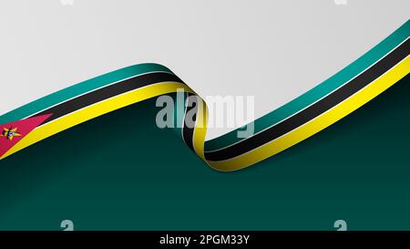 Mozambique ribbon flag background. Element of impact for the use you want to make of it. Stock Vector