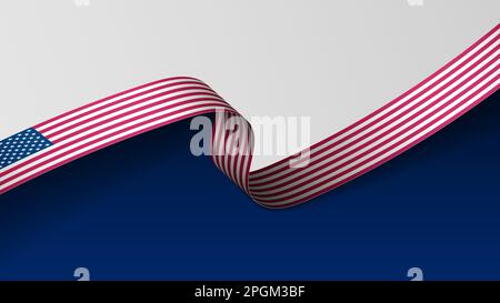 Usa ribbon flag background. Element of impact for the use you want to make of it. Stock Vector