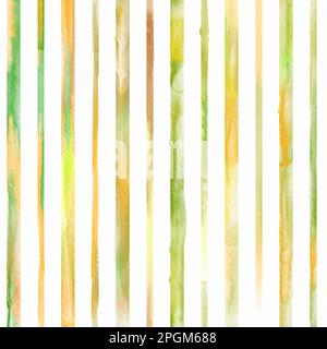 hand painted watercolor multicolored stripe allover seamless pattern on white background Stock Photo