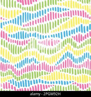 Seamless vector pattern with colorful marker strokes great for textile wrapping packaging scrapbook. Vector illustration Stock Vector