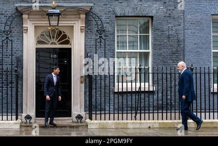 London, England, UK. 23rd Mar, 2023. UK Prime Minister RISHI SUNAK welcomes Prime Minister of Albania EDI RAMA to 10 Downing Street. (Credit Image: © Tayfun Salci/ZUMA Press Wire) EDITORIAL USAGE ONLY! Not for Commercial USAGE! Stock Photo