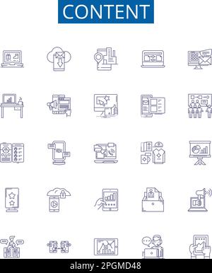 Pages line icons collection. Content, Design, Navigation, Layout ...