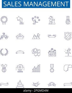 Sales forecasting line icons collection. Projections, Analytics ...
