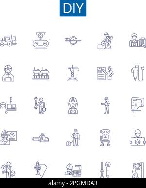 Repurposing line icons collection. Upcycling, Conversion, Reuse ...