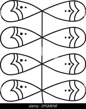 Scandi line ethno logo tree leaf modern abstract doodle boho ornament pattern. Abstract trendy line art print. Fashionable vector template for your Stock Vector