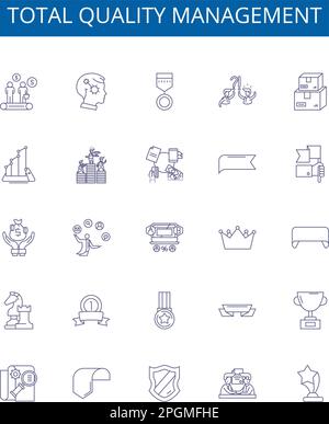 Total Quality Management line icons collection. Corporate Governance ...