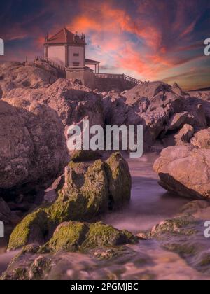 Long exposure of waves at porto de mos, Algarve, Portugal Stock Photo ...