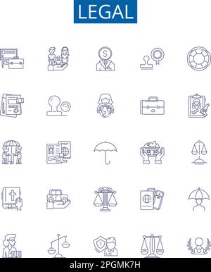 Authorized line icons collection. Valid, Certified, Accredited ...