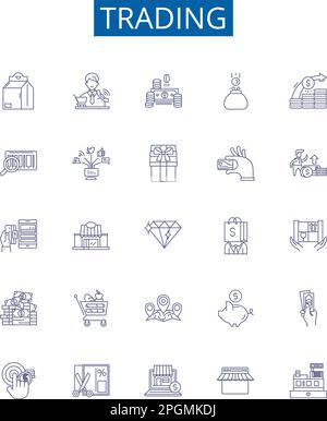 leverage trading line icon, outline symbol, vector illustration ...
