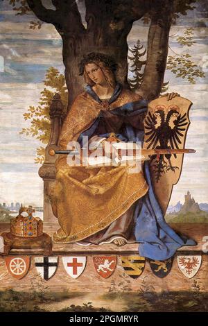 Veit Philipp - Allegorical Figure Of Germania - German School - 19th Century - Veit Philipp - Allegorische Figur Der Germania - German School - 19th  Century Stock Photo