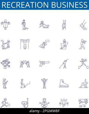 Recreation business line icons signs set. Design collection of ...