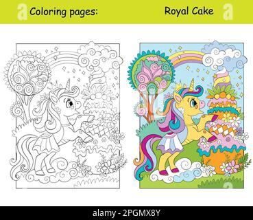 Premium Vector  Coloring book with a princess in a beautiful