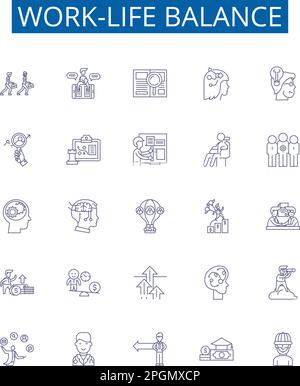 Work autonomy line icons collection. Empowerment, Independence, Control ...