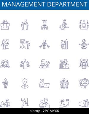 Management department line icons signs set. Design collection of ...