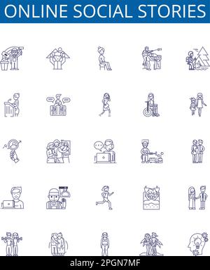Socializing line icons collection. Interaction, Mingling, Bonding ...