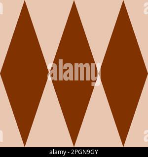 Seamless brown and beige vector graphic of dark and light brown coloured diamonds Stock Vector