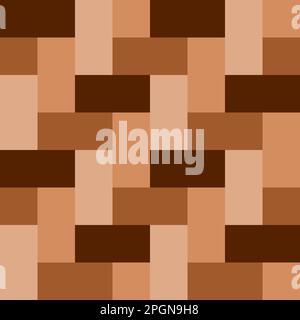 Seamless brown vector graphic of interlocking rectangles forming a pattern like a block paved driveway Stock Vector